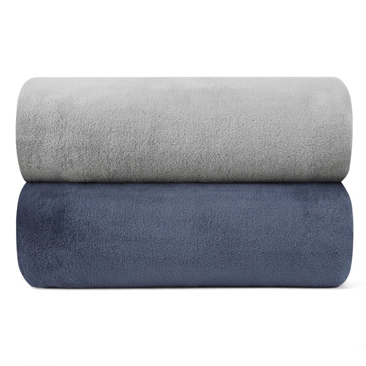 Nautica Solid Ultra Soft Plush Fleece Bed Blanket